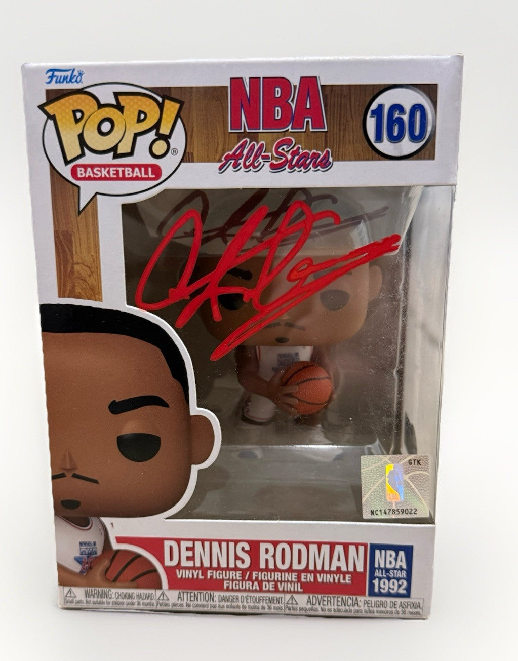 DENNIS RODMAN signed (1992 All Star) PISTONS Funko Pop #160 BECKETT BAS 2W819310