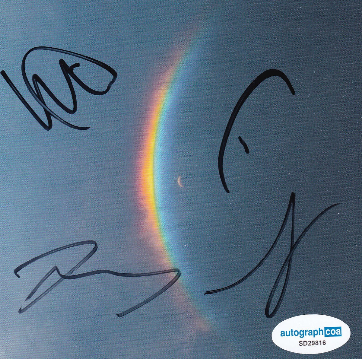 COLDPLAY signed (MOON MUSIC) Cd Cover ART CARD *Chris Martin* ACOA SD29816