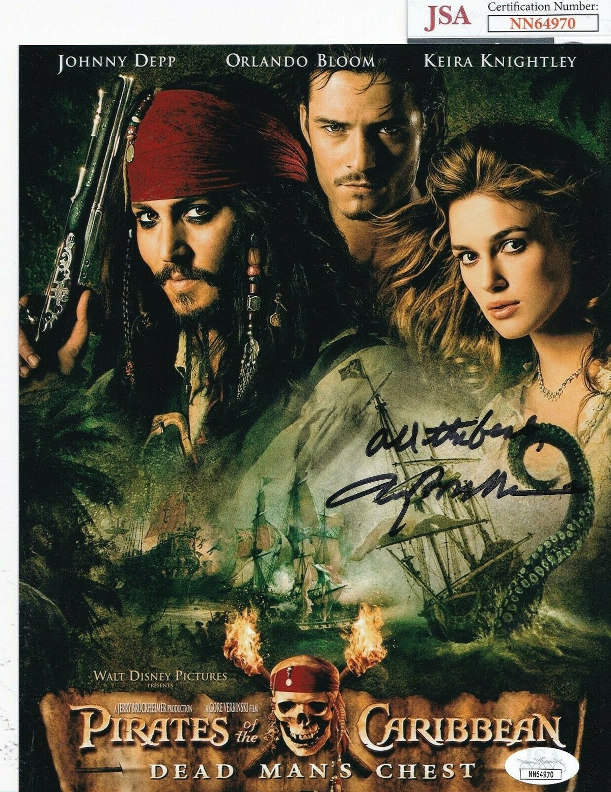 JERRY BRUCKHEIMER signed (PIRATES OF THE CARIBBEAN) Movie 8X10 photo JSA NN64970