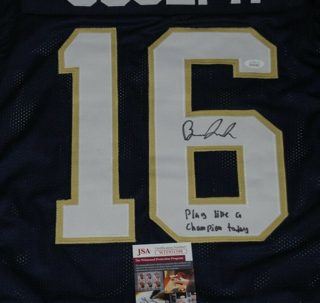 BRANDON JOSEPH signed (NOTRE DAME FIGHTING IRISH) PLACT blue custom jersey JSA 
