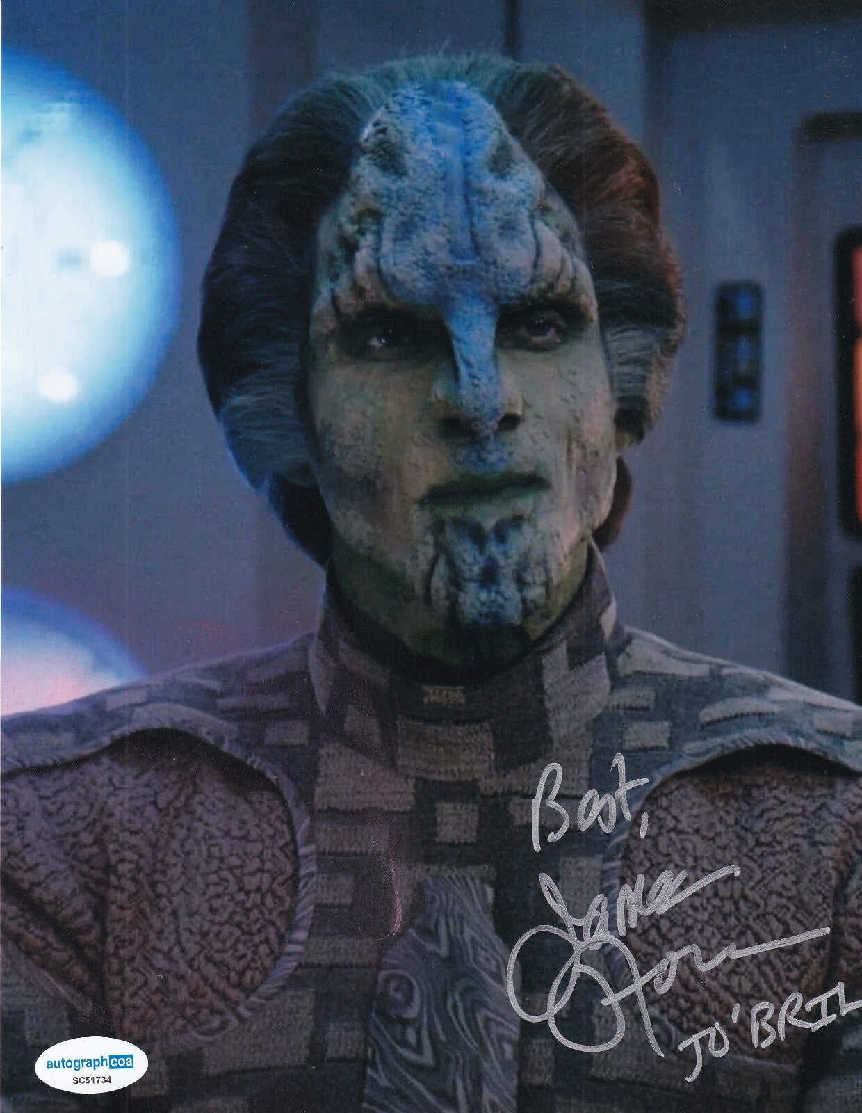 JAMES HORAN signed (STAR TREK NEXT GENERATION) JO BRIL 8X10 photo ACOA SC51734