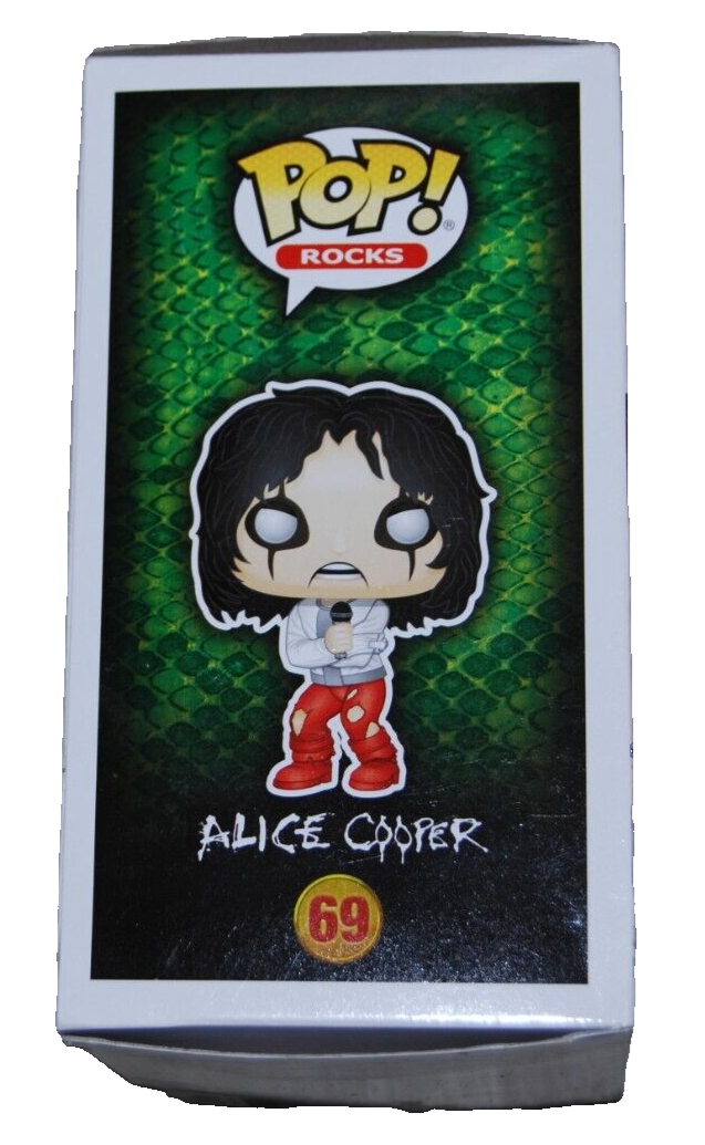 ALICE COOPER signed (HOT TOPIC EXCLUSIVE) Funko pop #69 BECKETT BAS BR25970