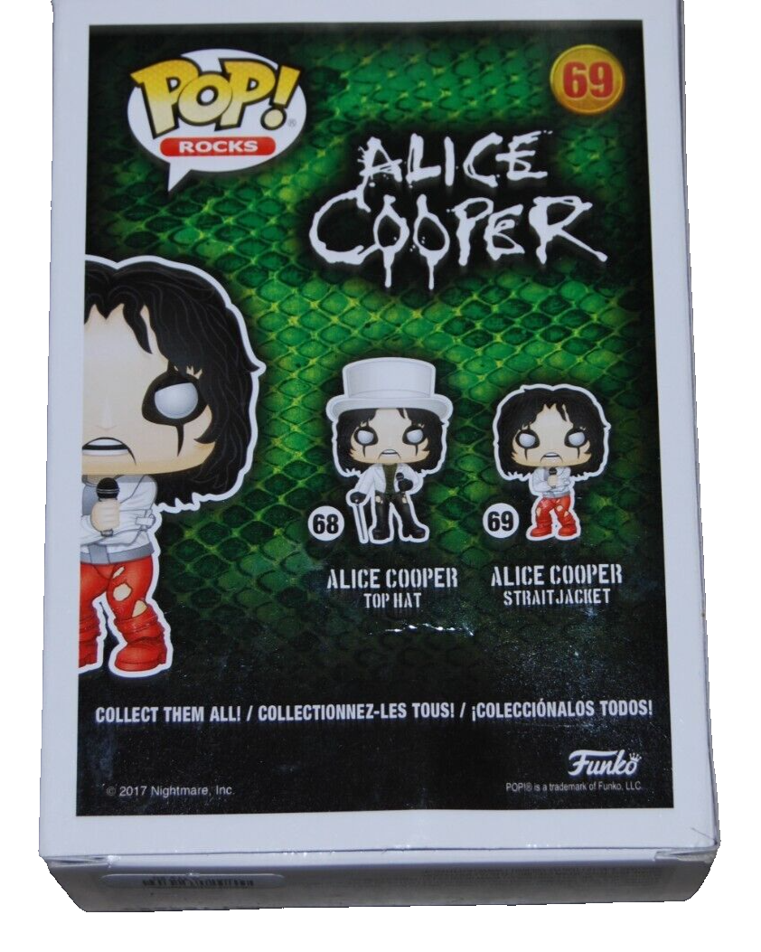 ALICE COOPER signed (HOT TOPIC EXCLUSIVE) Funko pop #69 BECKETT BAS BR25970