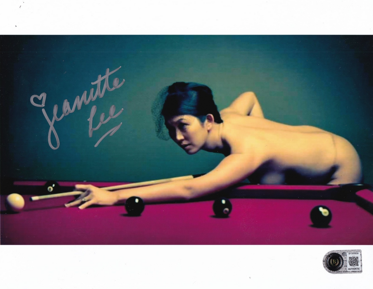 JEANETTE LEE signed (THE BLACK WIDOW) Pool Billiards 8X10 photo BECKETT BY085839