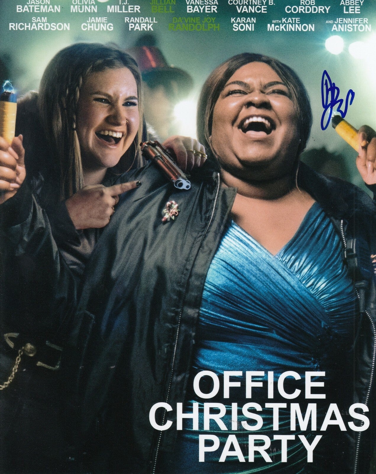 JILLIAN BELL signed (OFFICE CHRISTMAS PARTY) 8X10 photo *Trina* PROOF W/COA #1