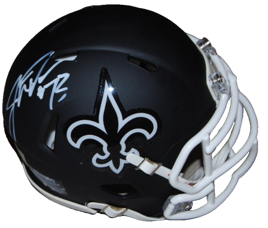 JAHRI EVANS signed (NEW ORLEANS SAINTS) mini football helmet BECKETT BAS BR63036