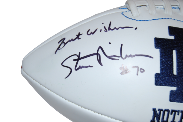 STEVE NIEHAUS signed (NOTRE DAME) team logo full size football BECKETT BAS