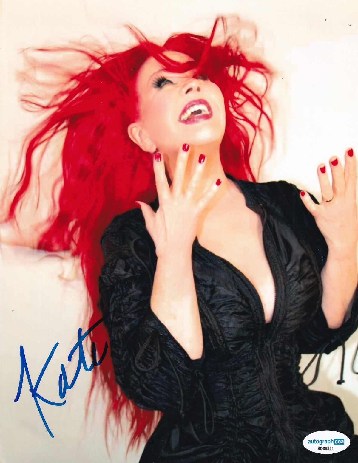 KATE PIERSON signed (THE B-52s) The Flinstones Music 8X10 photo ACOA SD86831