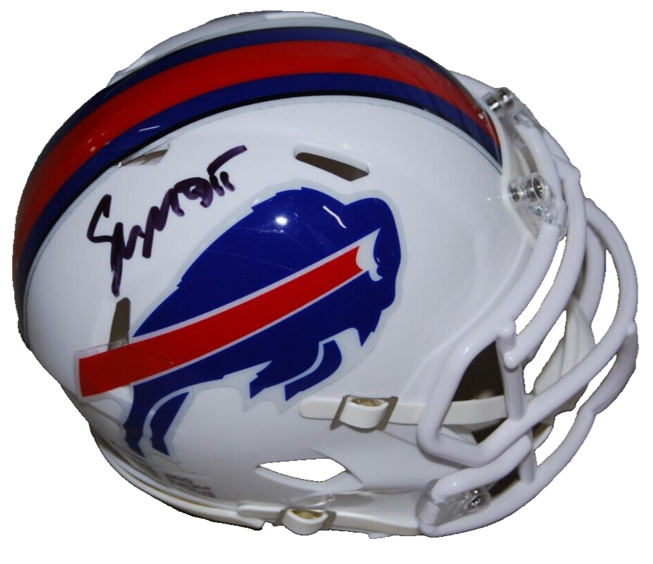 SEAN MCDERMOTT signed (BUFFALO BILLS) mini football helmet BECKETT BAS BR32533