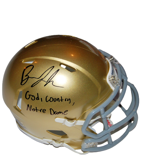 BRANDON JOSEPH signed (NOTRE DAME IRISH) God Country Notre Dame mini helmet JSA