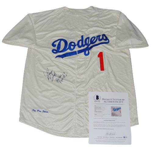 LUCAS BLACK signed (BROOKLYN DODGERS) 42 Custom PEE WEE REESE jersey BECKETT BAS