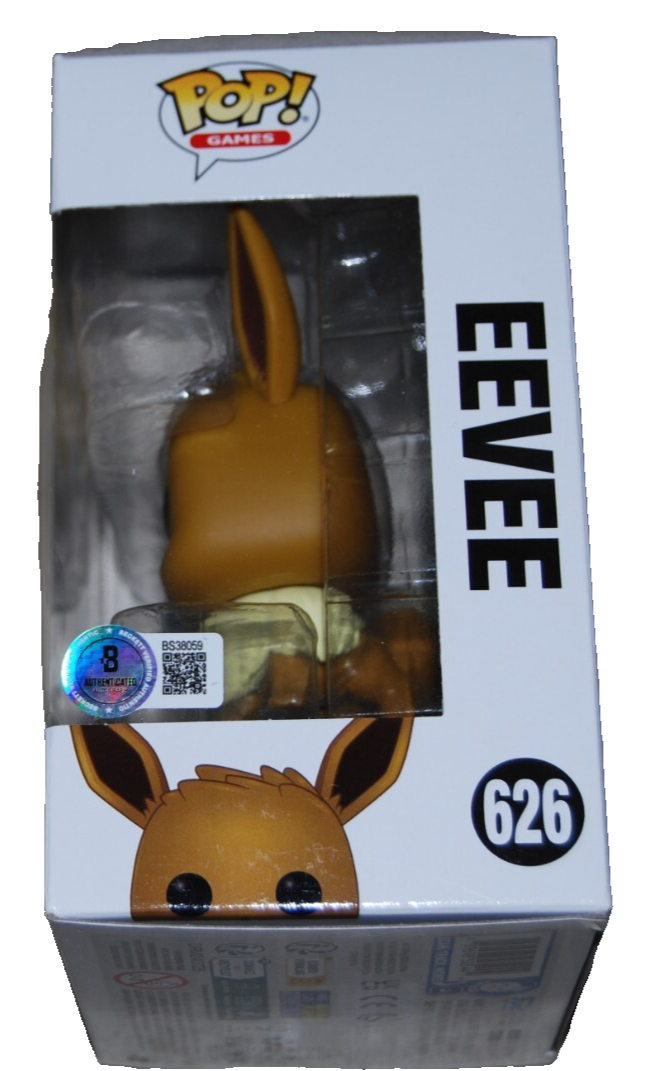 ERICA SCHROEDER signed (POKEMON) EEVEE Funko pop #626 BECKETT BAS BS38059