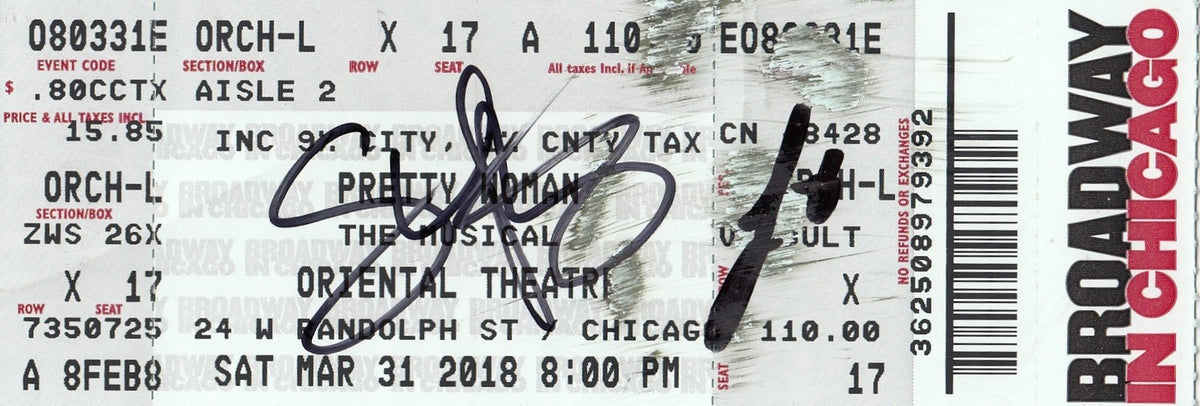 SAMANTHA BARKS & STEVE KAZEE signed (PRETTY WOMAN) Broadway ticket W/COA