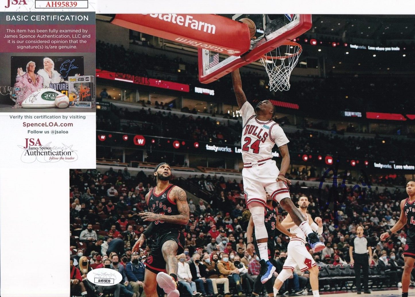 JAVONTE GREEN signed (CHICAGO BULLS) basketball 8X10 photo JSA COA AH95839