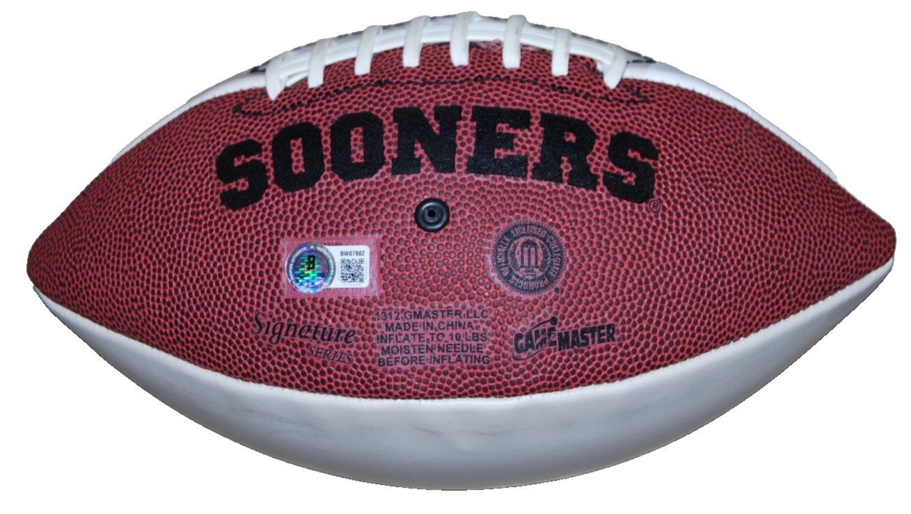 DEMARCO MURRAY signed (OKLAHOMA SOONERS) logo football BECKETT BW07982
