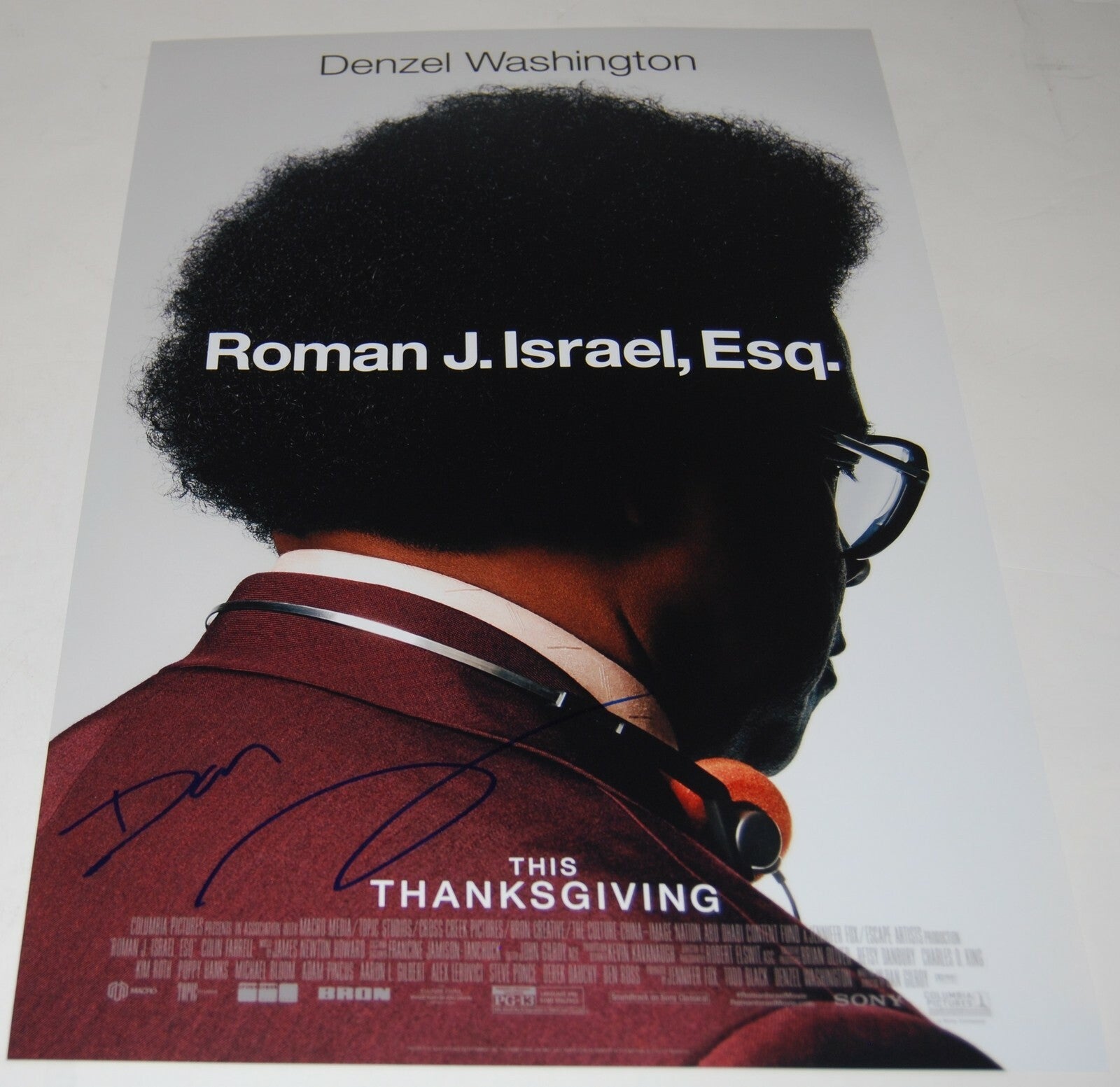 DAN GILROY signed (ROMAN J ISREAL ESQ) 12X18 movie poster photo *DIRECTOR* W/COA