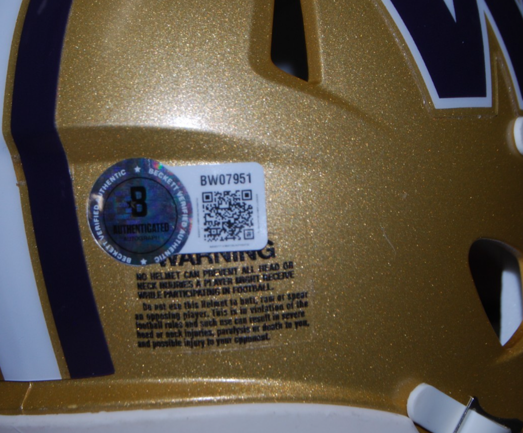 EPHESIANS PRYSOCK signed WASHINGTON HUSKIES mini football helmet BECKETT BW07951