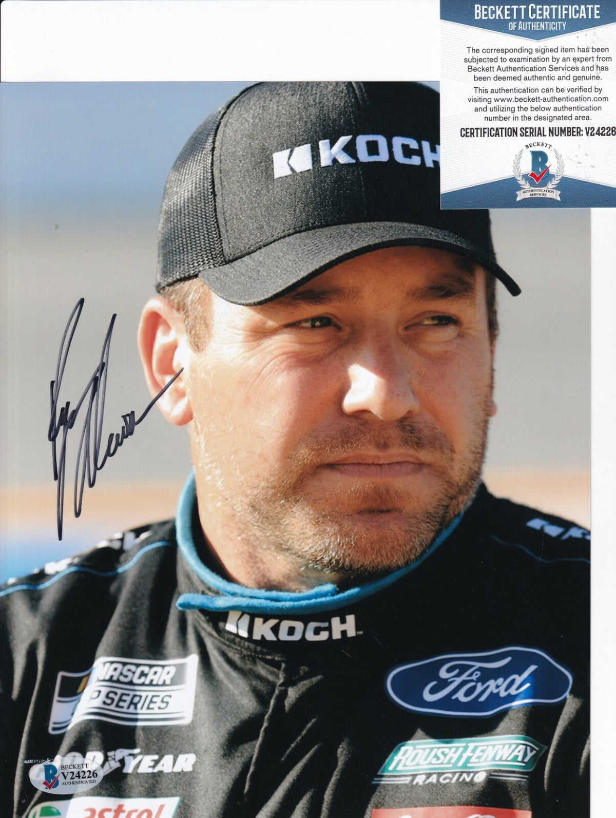 RYAN NEWMAN signed (NASCAR RACING) autographed 8X10 photo BECKETT BAS V24226