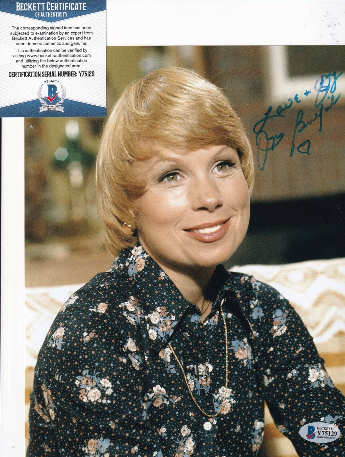 JOYCE BULIFONT signed (THREE'S COMPANY) autograph 8X10 photo BECKETT BAS Y75129