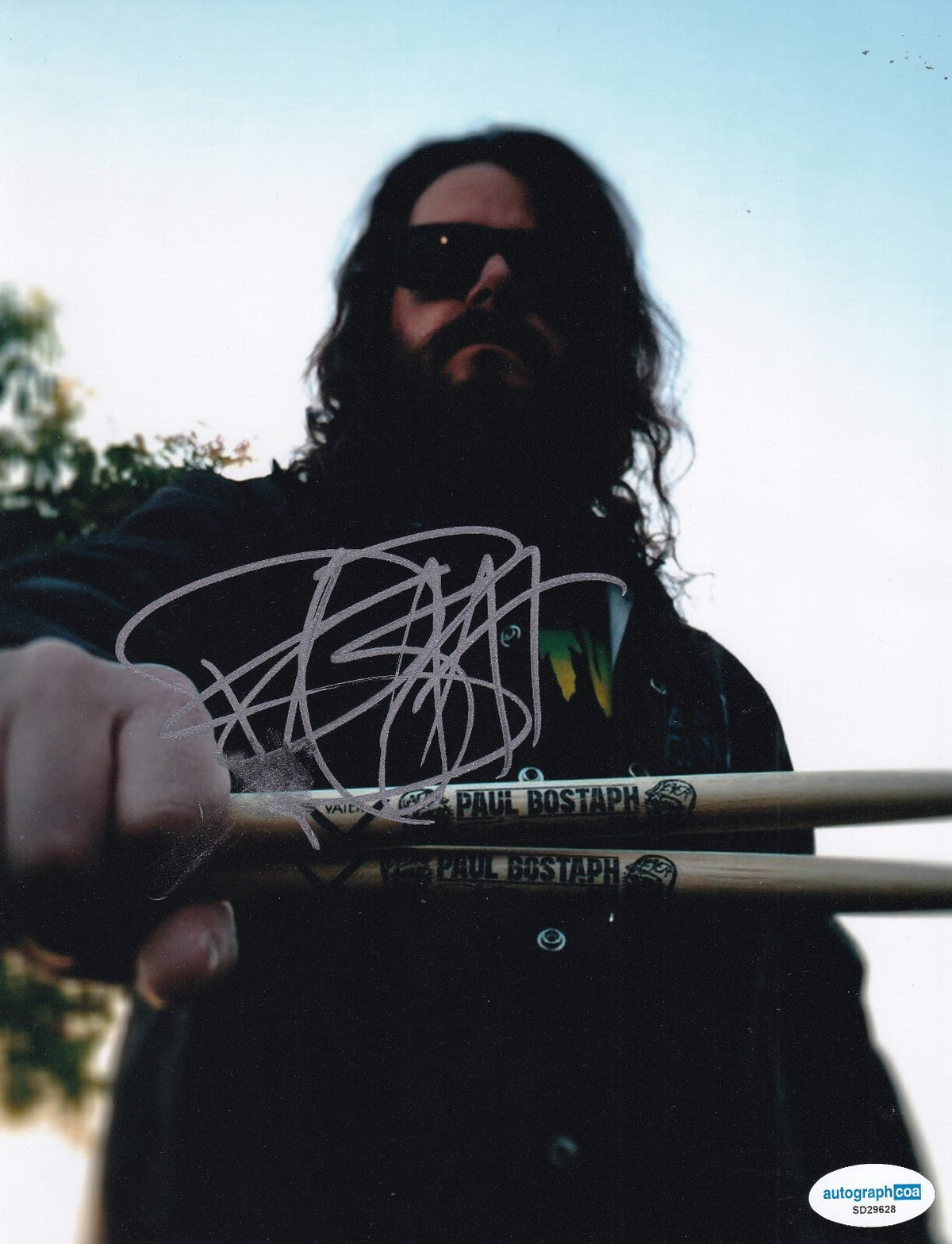 PAUL BOSTAPH signed (SLAYER) Drummer music autographed 8X10 photo ACOA SD29628