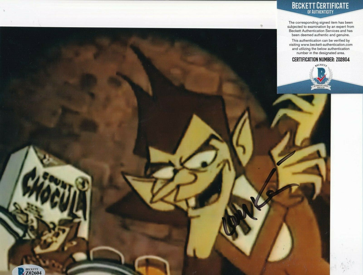LARRY KENNEY signed (COUNT CHOCULA) DRACULA 8X10 photo BECKETT BAS Z02604