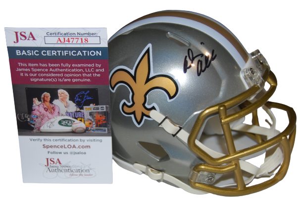 DENNIS ALLEN signed (NEW ORLEANS SAINTS) FLASH mini football helmet JSA AJ47718