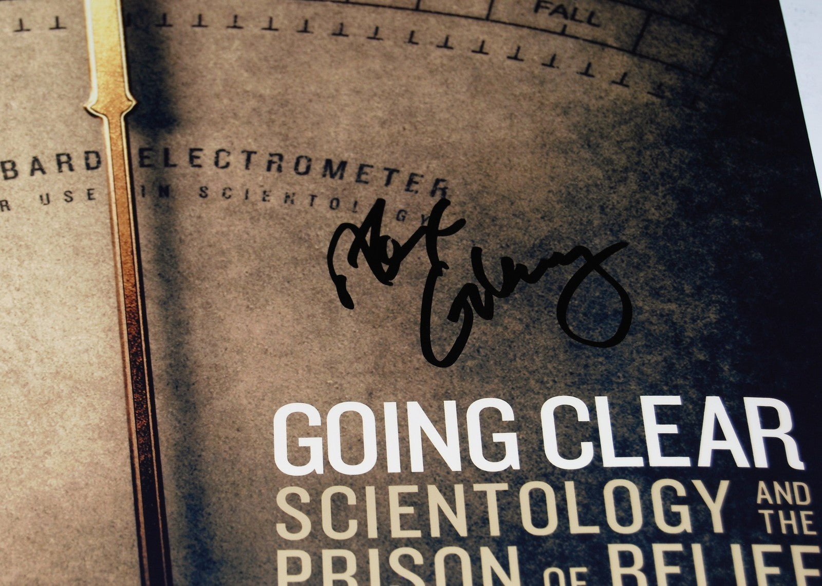 ALEX GIBNEY signed (GOING CLEAR SCIENTOLOGY & PRISON) 12X18 movie poster W/COA