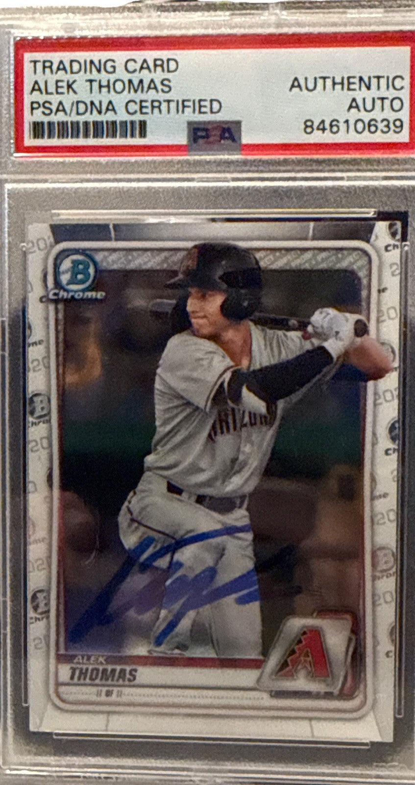Alek Thomas signed 2020 Bowman Chrome Arizona Diamondbacks Card PSA/DNA 84610639
