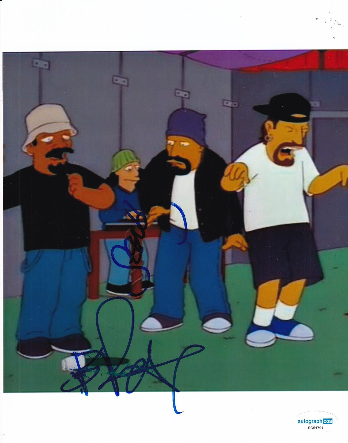 B-REAL and Sen Dog signed (CYPRESS HILL) Simpsons Music 8X10 photo ACOA SC51791