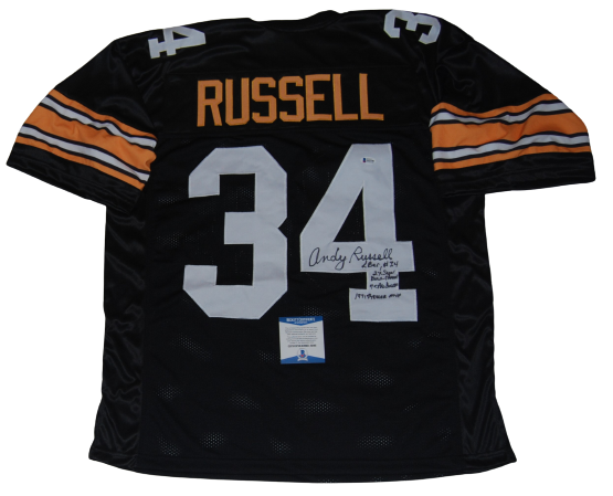 ANDY RUSSELL signed (PITTSBURGH STEELERS Custom Stitched football jersey BECKETT