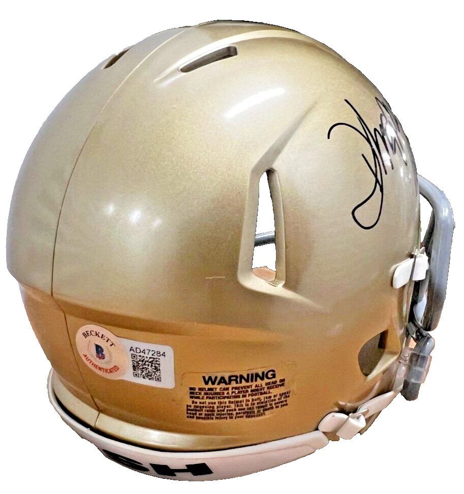 DAVID ANSPAUGH signed (NOTRE DAME IRISH) MINI HELMET *Rudy* BECKETT AD47284