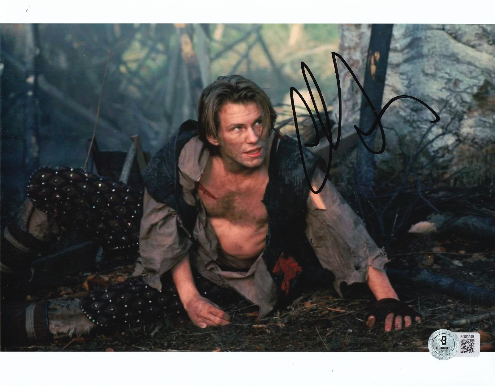 CHRISTIAN SLATER signed (ROBIN HOOD) Will Scarlett 8X10 photo BECKETT BQ83948