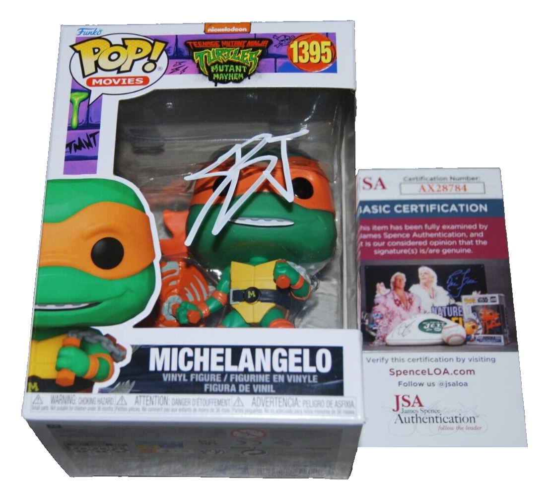 SHAMON BROWN signed (TMNT) #1395 Michelangelo Turtles Funko Pop #1559 JSAAX28784