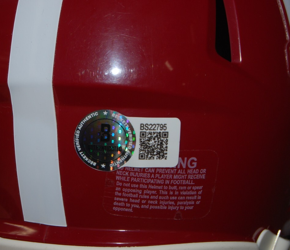 JALEN MILROE signed (ALABAMA CRIMSON TIDE) mini football helmet BECKETT BS22795