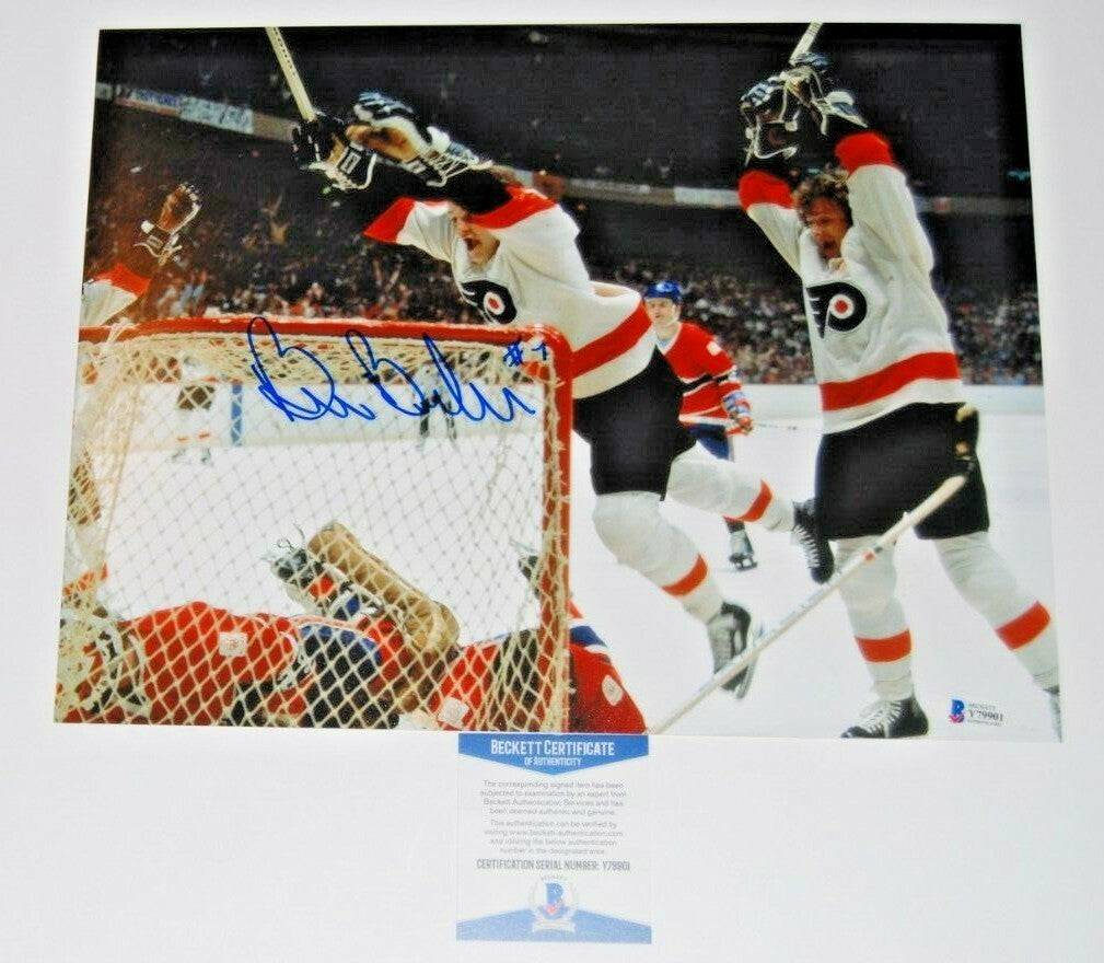 BILL BARBER signed (PHILADELPHIA FLYERS) Hockey 11X14 photo BECKETT BAS #2