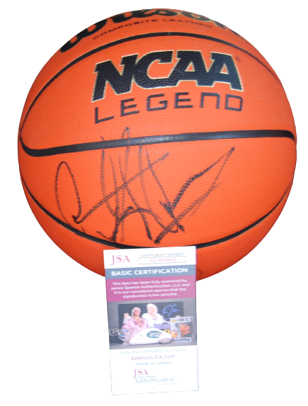 DENNIS RODMAN signed (CHICAGO BULLS) Pistons Wilson NCAA basketball JSA AL90964
