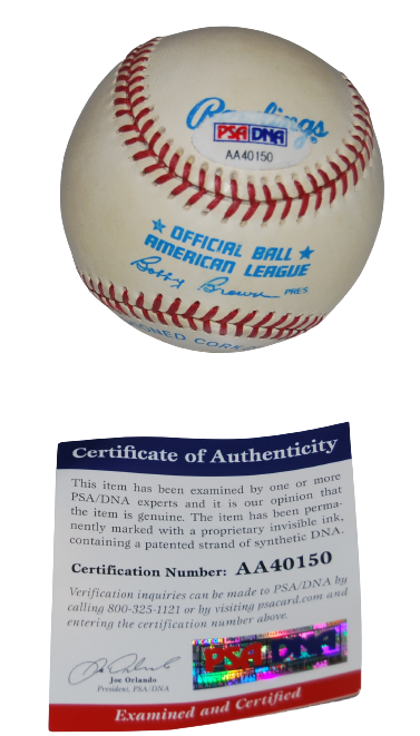 BOB FELLER signed American League baseball (CLEVELAND INDIANS) PSA/DNA AA40150