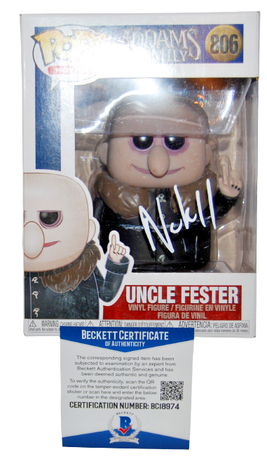 NICK KROLL signed (ADDAMS FAMILY) Uncle Fester Funko Pop #806 BECKETT BC18974