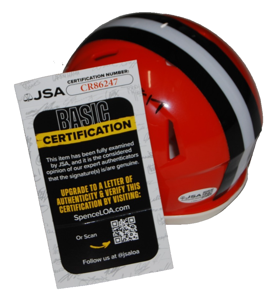 KC CONCEPCION signed (CLEVELAND BROWNS) Retro mini football helmet JSA CR86247