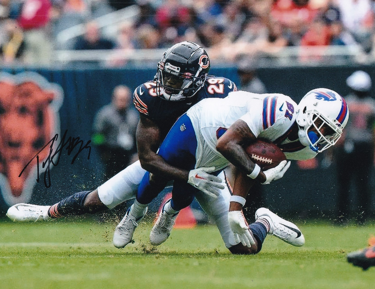 TYRIQUE STEVENSON signed (2025 CHICAGO BEARS) auto football 8X10 photo W/COA