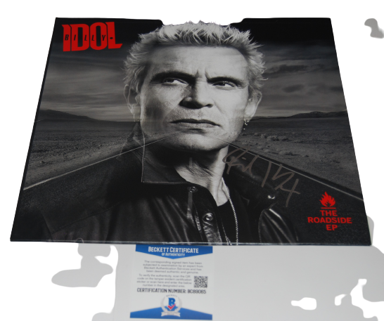 BILLY IDOL signed (THE ROADSIDE LP) auto RECORD LP ALBUM BECKETT BAS BC89065