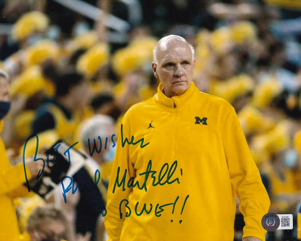 PHIL MARTELLI signed (MICHIGAN WOLVERINES) basketball 8X10 BECKETT BAS BJ79467