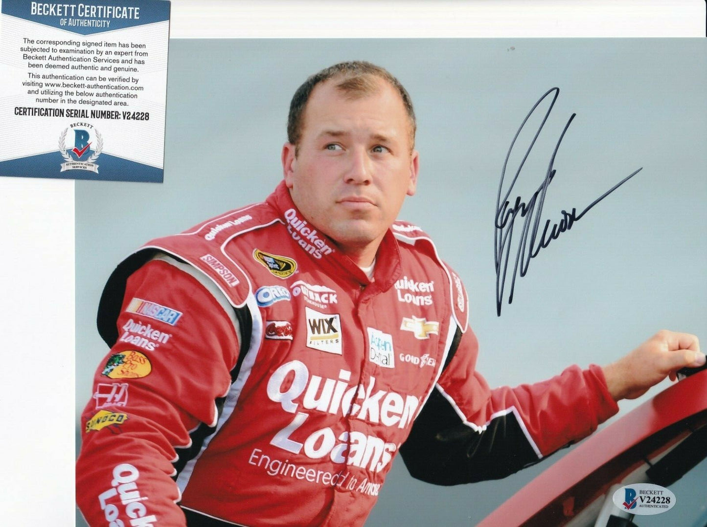 RYAN NEWMAN signed (NASCAR RACING) autographed 8X10 photo BECKETT BAS V24228