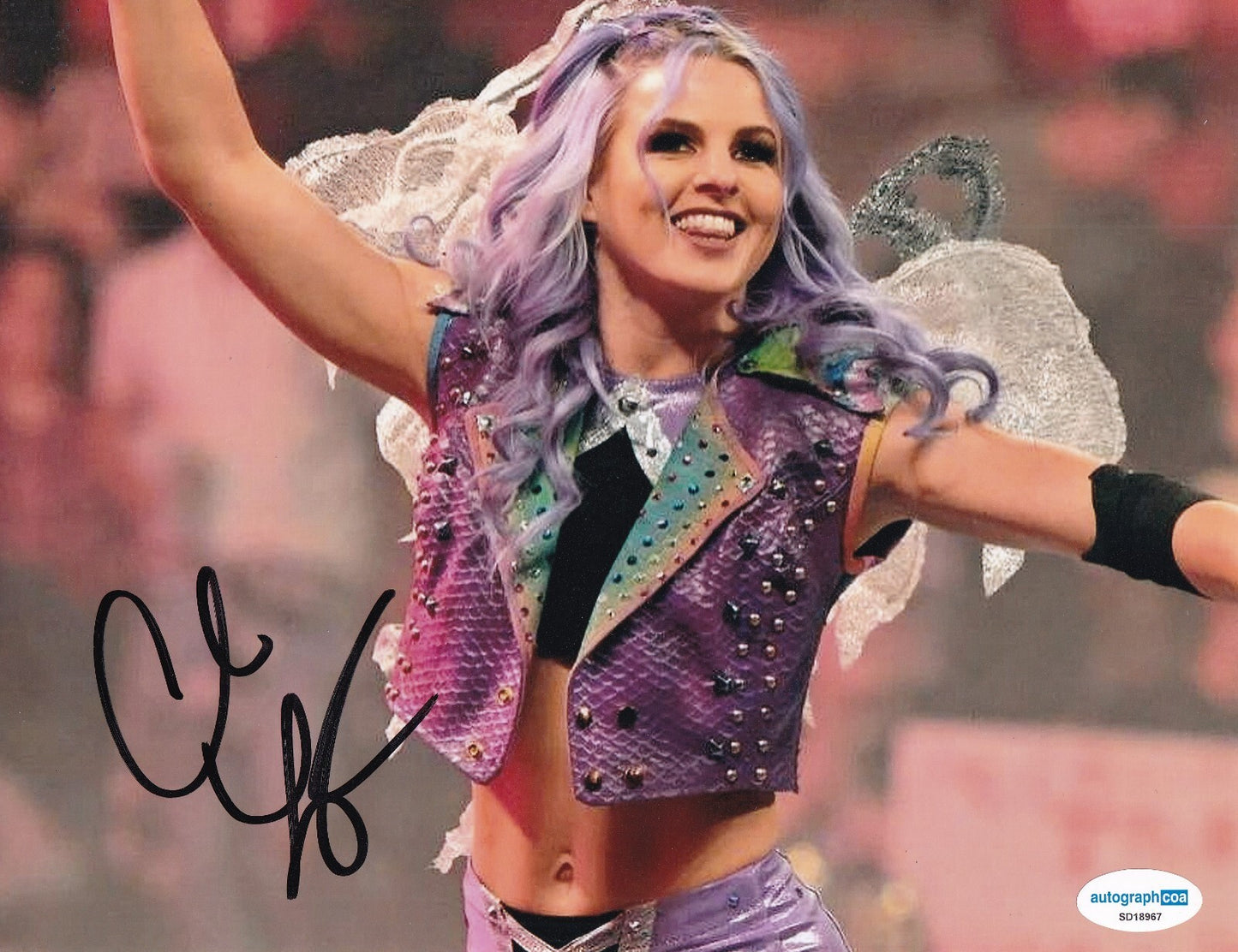 CANDICE LERAE signed (WWE) Diva WRESTLING Smackdown 8X10 photo ACOA SD18967