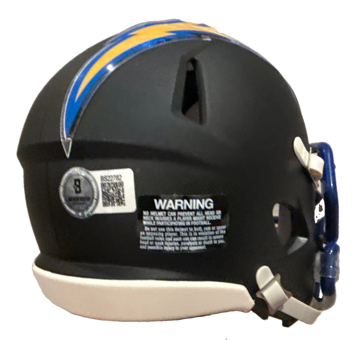 OMARION HAMPTON signed LOS ANGELES CHARGERS mini football helmet BECKETT BS22782