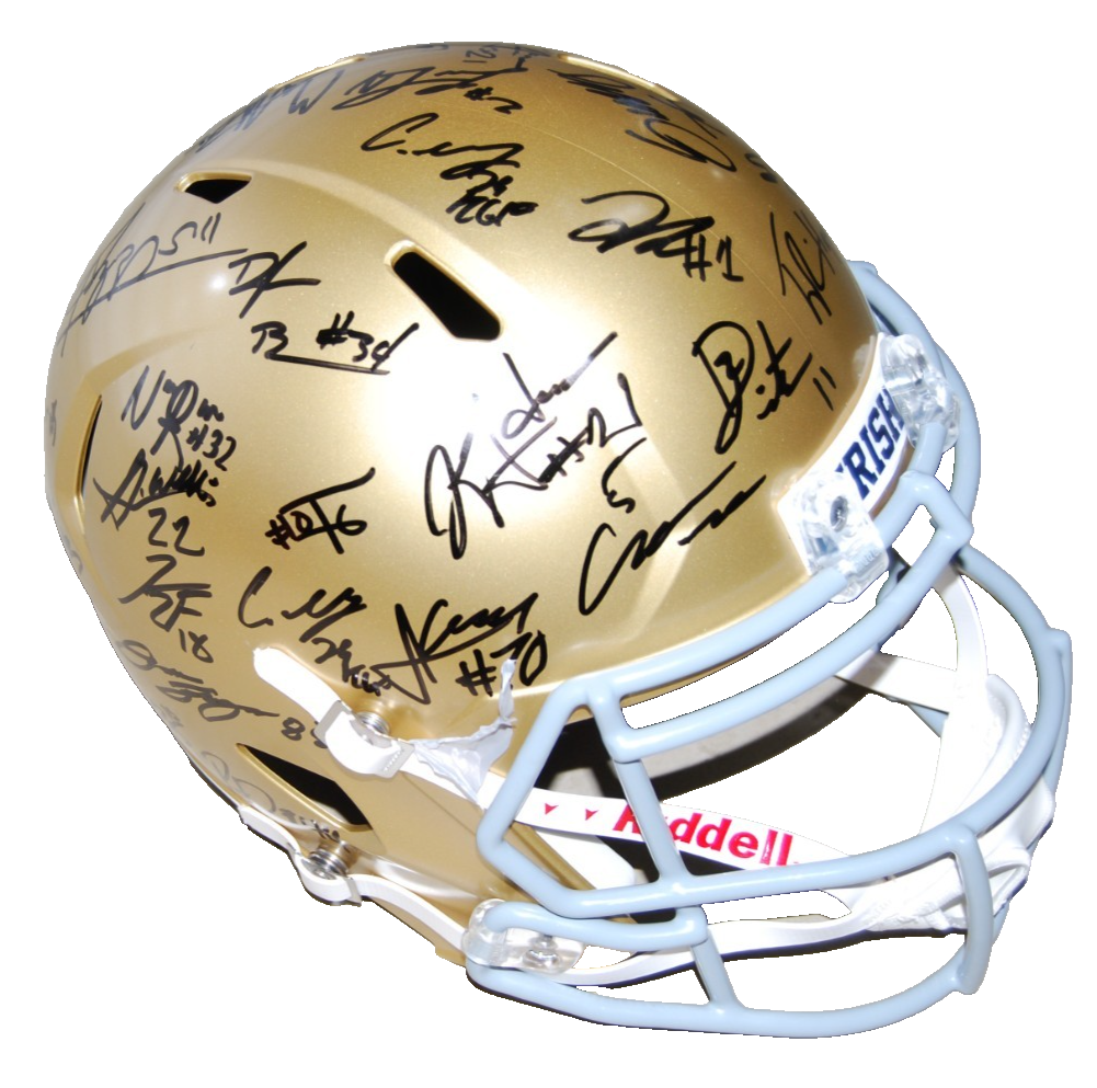 2026-27 NOTRE DAME FIGHTING IRISH team signed full size replica helmet CARR