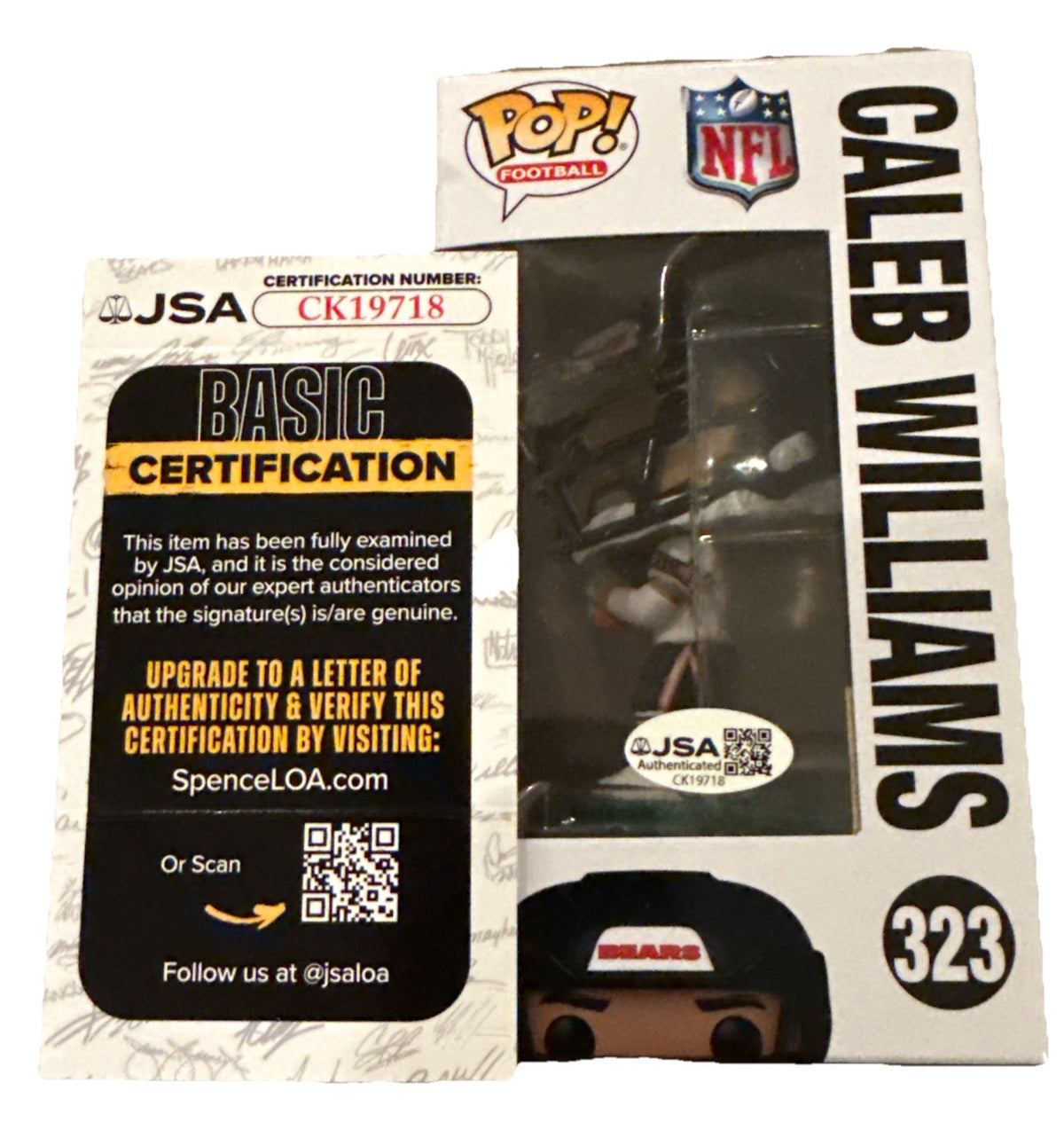 CALEB WILLIAMS signed (Chicago Bears) 🐻 Football Funko Pop #323 JSA CK19718