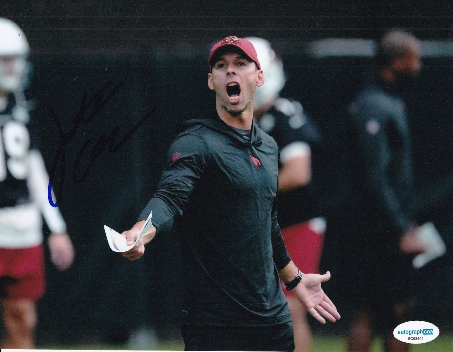 JONATHAN GANNON signed (ARIZONA CARDINALS) football 8X10 photo ACOA SC98641