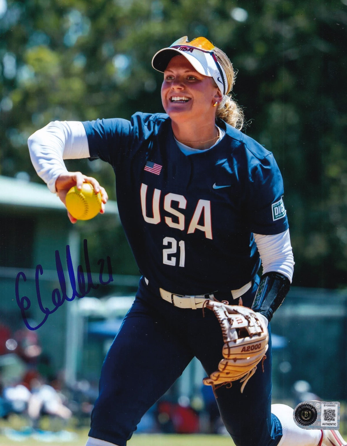 ERIN COFFEL signed (TEAM USA) AUSL Women's softball 8X10 photo BECKETT BY085583
