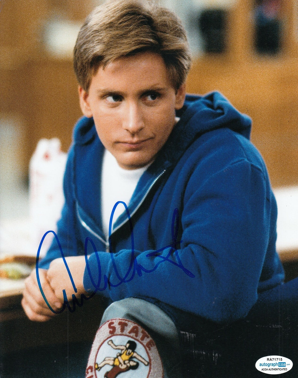 EMILIO ESTEVEZ signed (THE BREAKFAST CLUB) Movie 8X10 photo *Andrew Clark* ACOA